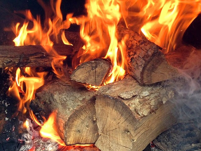 burning of wood